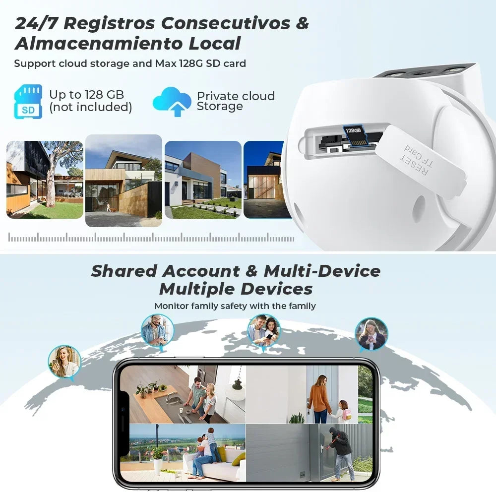 Caméra De Surveillance WiFi 4K À Double Objectif